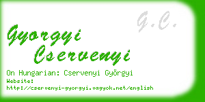gyorgyi cservenyi business card